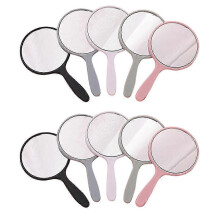 10 Pcs Handheld Round Travel Makeup Mirrors, Portable Compact Set