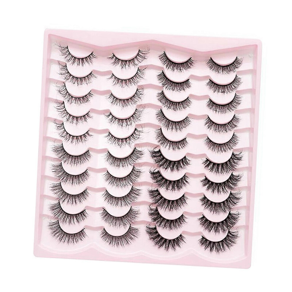 20 Pairs 4 Style Handmade 3D False Eyelashes, Lightweight Synthetic Fiber