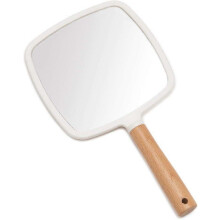 Travel Makeup Mirror, Single-Sided Glass with Clear Wooden Texture, Portable Lightweight for On-The-Go Touch-Ups