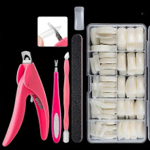 Natural Semi-Post Manicure Tool Set, Fingernail Cut Kit