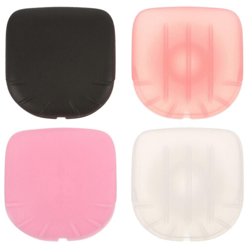 Assorted Color Silicone Makeup Brush Protector Travel Storage Tool 4Pcs Black