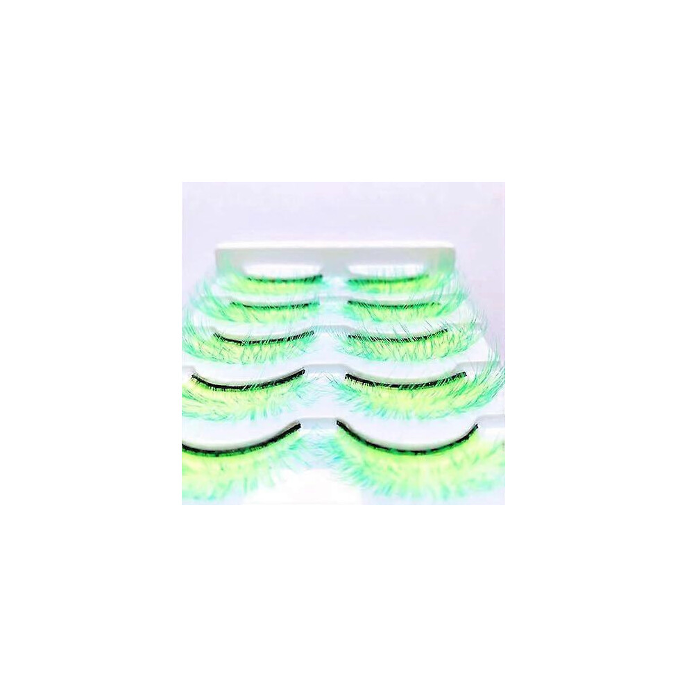 Ombre Silk Protein Fluffy Wispy Lashes, Russian D Curl Colored Faux Mink for Halloween Cosplay