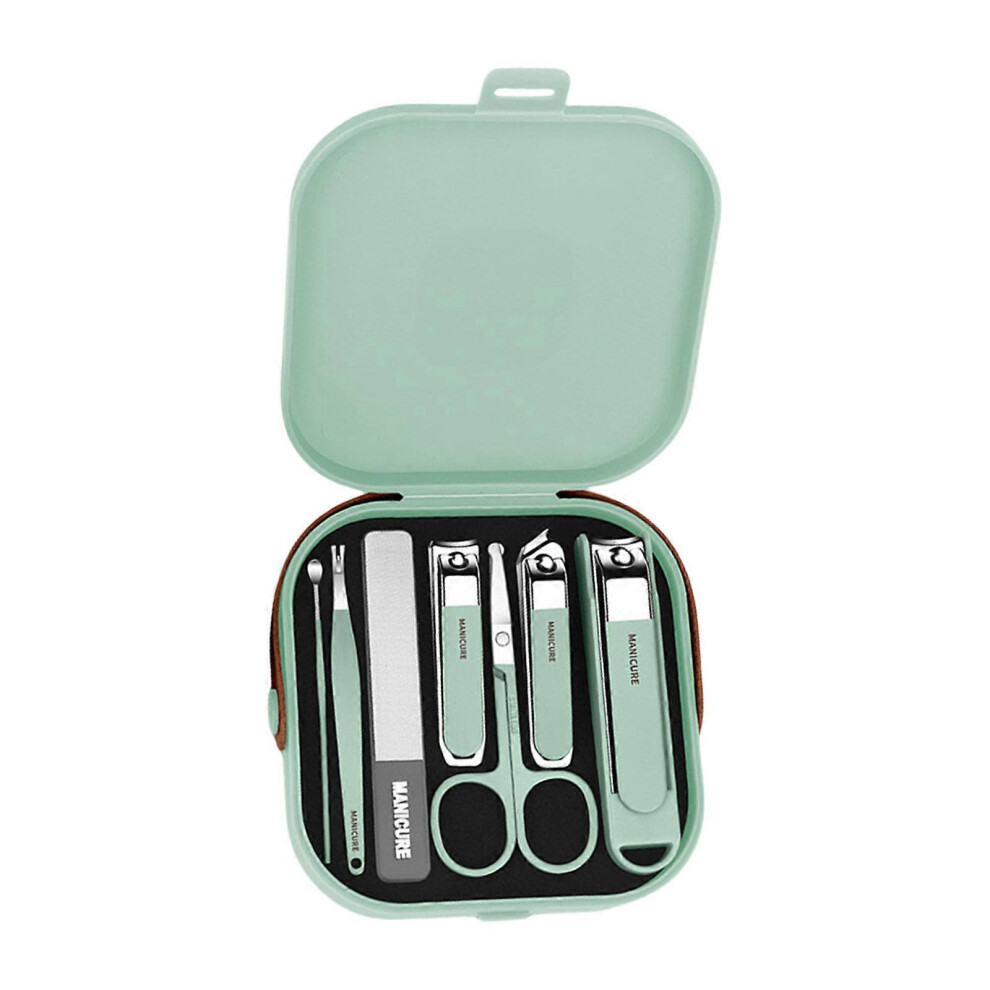 Matcha Green 7-Piece Manicure & Pedicure Kit, Nail Care Tools with Travel Case