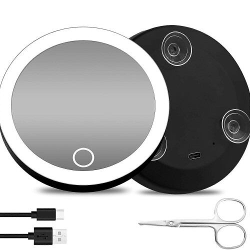 BK30 Rechargeable Touch Control Vanity Mirror, Portable Magnifying Makeup Mirror