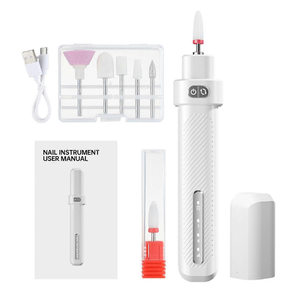 Professional USB Nail Drill Set, Portable 3-Speed Electric Nail Polisher Grinder