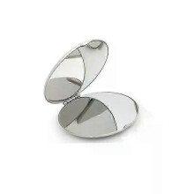 Portable Stainless Steel Makeup Mirror, 1pc Hand Pocket Folded Cosmetic Mirror for Women