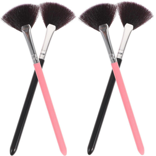 Professional 4Pcs Makeup Brush Set, Assorted Colors, Black, 16x4x0.4cm
