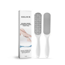Lima de pies de acero inoxidable de doble cara para eliminar callosidades, herramienta ergonómica y duradera para el cuidado de los pies en casa.