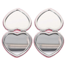 Pink 6.5x6.5x1cm Kids Compact Makeup Mirror, Cute for Girls Outings, 2-Pack