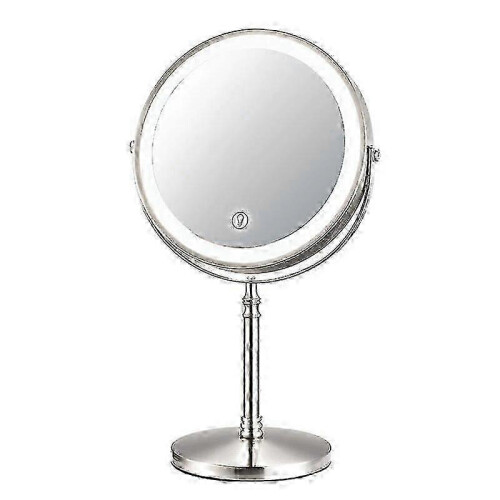 Nickel Tri-light 8" Gold Vanity Mirror with USB & 10x Magnification