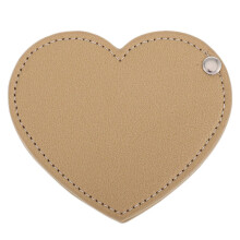 Gold 9x8cm Heart Compact Mirror, PU Leather Rotatable Travel & Purse Mirror for Women