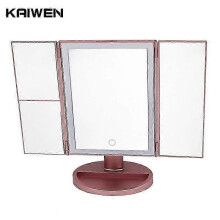 Lighted Vanity Mirror 1x/2x/3x Magnification Trifold