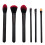 Black 18x3.5x3.5cm Soft Makeup Brush Set 6Pcs Lightweight Plastic 1