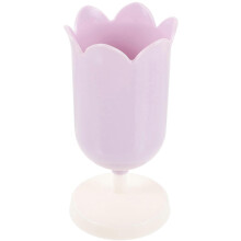Contenitore per pennelli da trucco a forma di tulipano viola, 13,6x6,8 cm, in plastica, organizer da scrivania, 1 pezzo