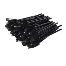Schwarzer Einweg-Augenbrauenpinsel 9,7 x 0,6 cm, 50 Stück Großpackung Professioneller Make-up-Applikator für Wimpern und Lipgloss