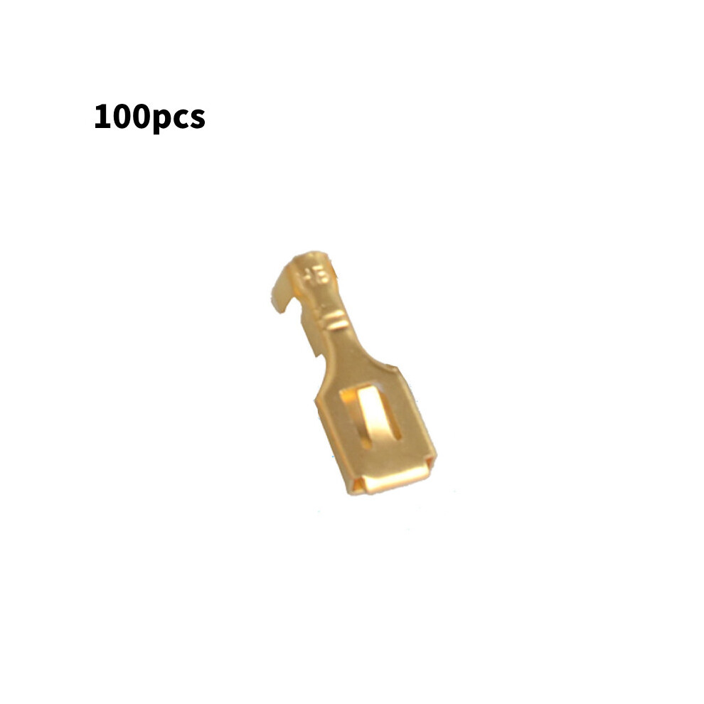 (Gold 6.3Mma) Electronics Tinned Copper Spade Terminal Automotive Applications Connectors 696128043458