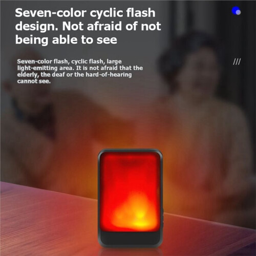 Wireless Remote Control Sound Light Doorbell Elderly Service Call Button Motion Sensor Bell Ring for Deaf People White 1