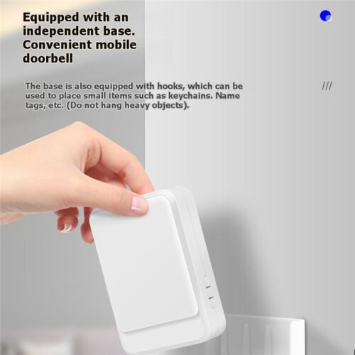 Wireless Remote Control Sound Light Doorbell Elderly Service Call Button Motion Sensor Bell Ring for Deaf People White 2
