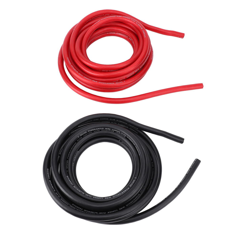 20Ft 1/0 Awg Copper Car Power Cable Red/Black 7293282051942