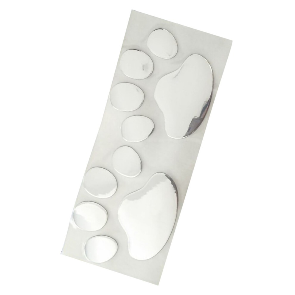 2Pcs Dog Paw Car Sticker Silver 7293282053076