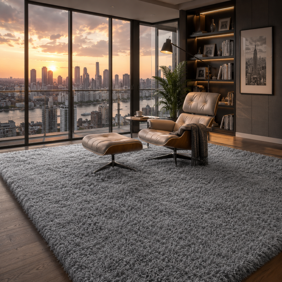 Imperial Rooms (200X290 Cm (Area Rug)) Fluffy Shaggy Non-Slip Rug Soft Carpet For Luxury Floor Area Bedroom Living Dining Room Grey