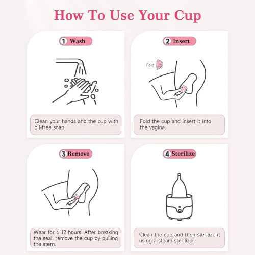 Menstrual Cup Kit with Steam Sterilizer,[S & L Size] Set, Reusable Period Cups, Includes Drawstring Pouch EU Plug 2