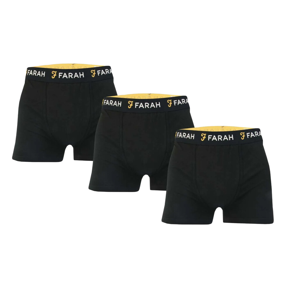 Farah (Xl, Black) Mens Saginaw Boxer Shorts (Pack Of 3)