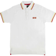 (M, White) AC/DC Unisex Adult Classic Logo Polo Shirt