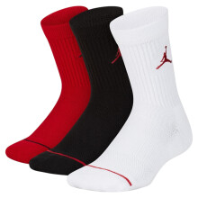 (10 UK Child-13 UK Child, Red/Multicoloured) Nike Childrens/Kids Air Jordan Crew Socks (Pack of 3)