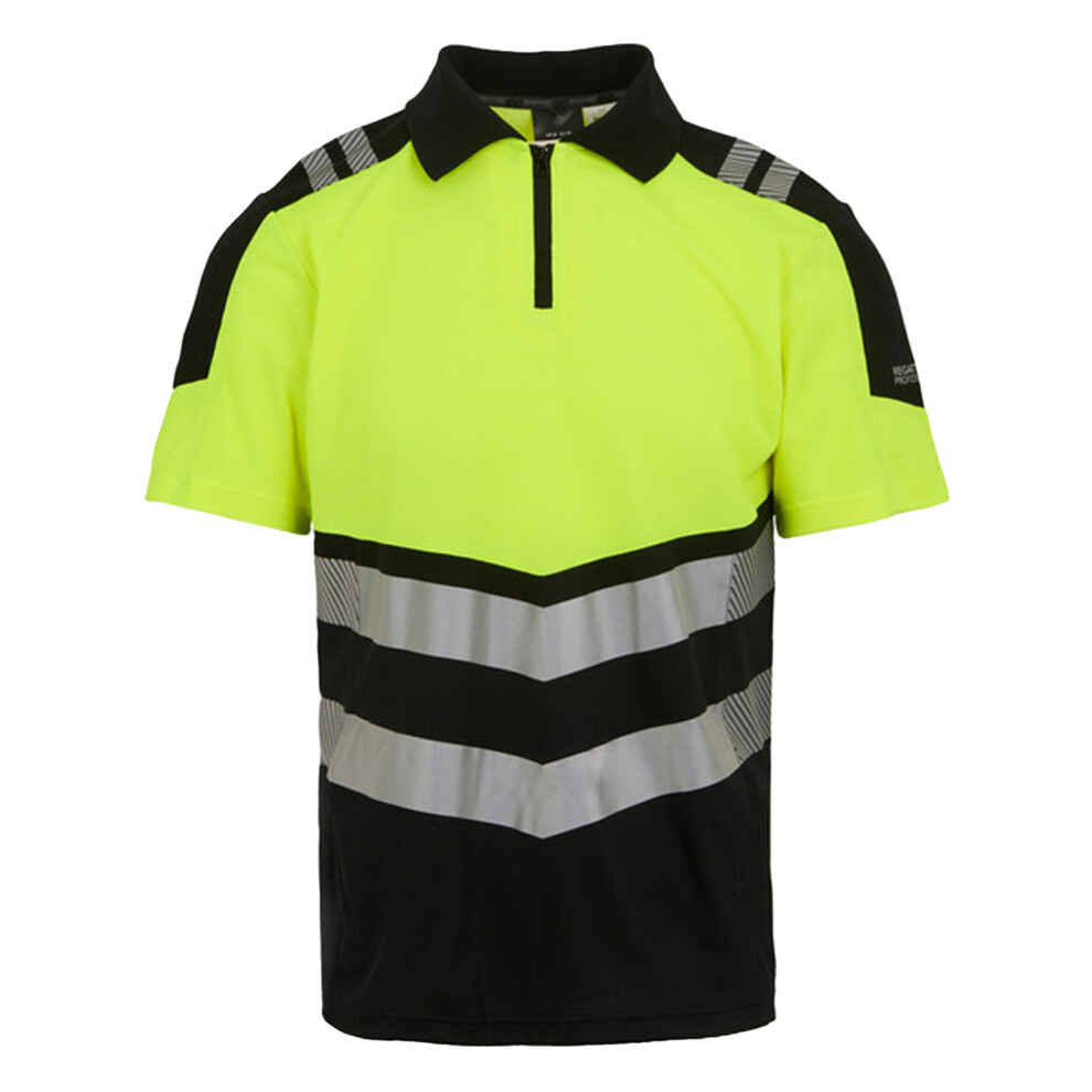 (3Xl, Black/Yellow) Regatta Professional Mens Hi-Vis Polo Shirt 5063703728867