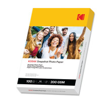 KODAK Photo Paper A4 (Snapshot Glossy 200gsm - 100 Sheets) Bright Photographic Paper, Universally Compatible with All Inkjet Printers, Perfect Printi