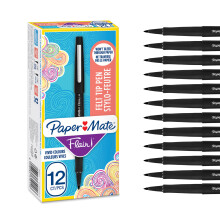 Paper Mate Flair Felt Tip Pens | Medium Point (0.7 mm) Writing Pens | Black Pens
