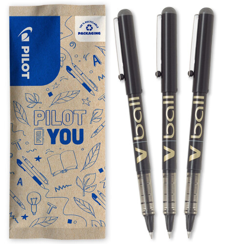 Pilot Flow Pack 3 V-Ball 0.7 Black