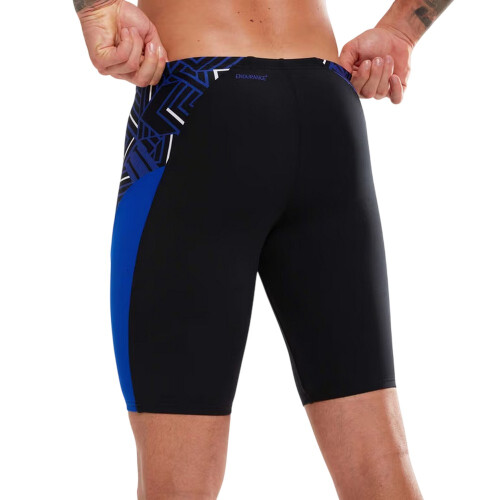 Speedo Speedo Mens Splice Geometric Pattern Swimming Jammer Shorts 1