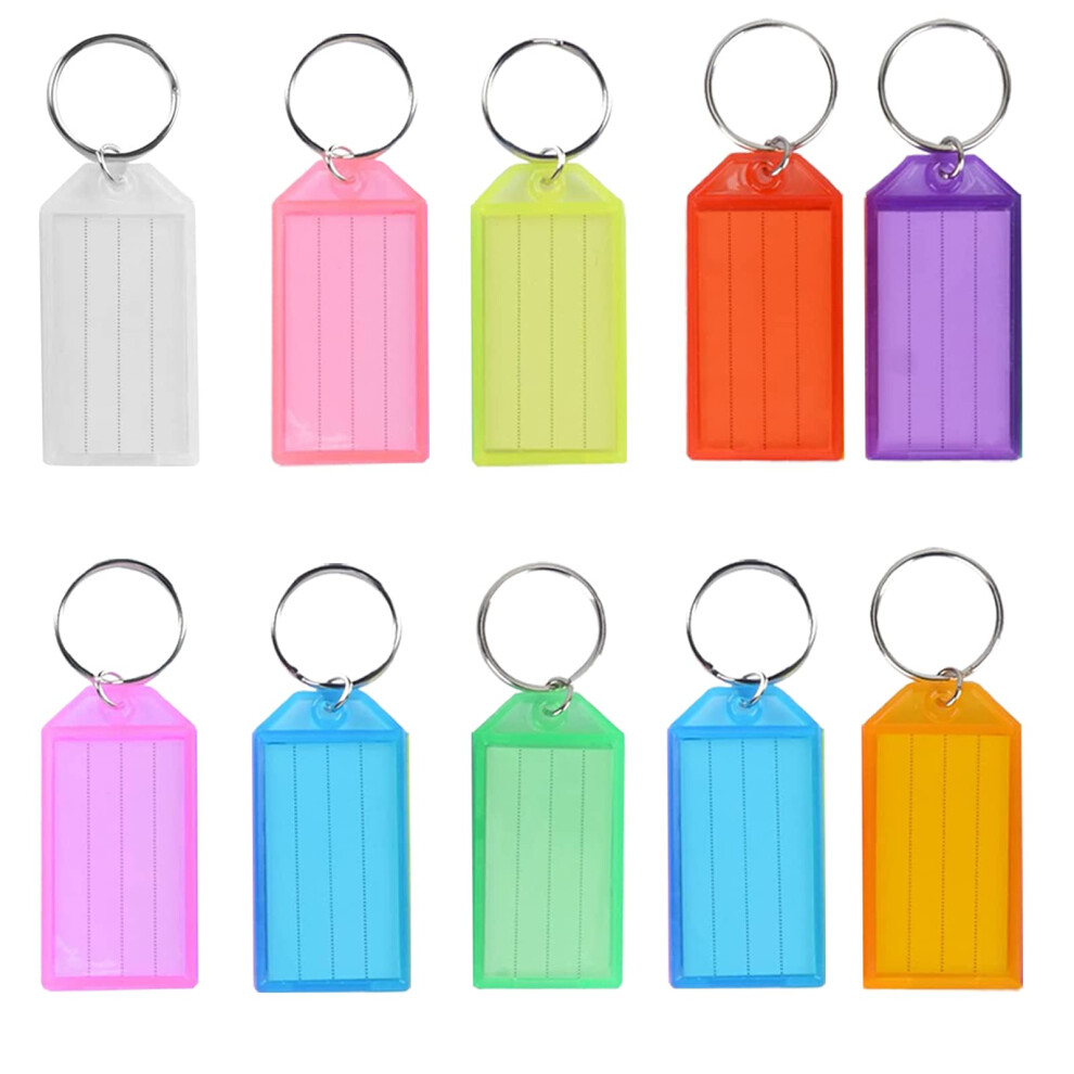 10 Pcs Key Tags, Key Fobs Labels Key Rings Name Tag Key Label With Split Ring Paper Plastic Key Tags With Labels Heavy Duty For Luggage Pet Id Name O 5007578344722