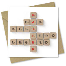 Fathers Day Card. Card for Dad. LetterBlock Design with matching Envelope. 150x150mm. Ecofriendly. Printed and Packed in UK