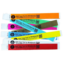 J&R Wristbands Customised Personalised Made from Tyvek Choose Pack Size (25mm)