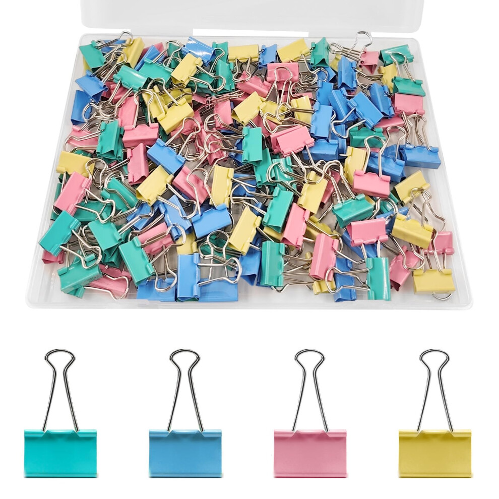 Photos - Other Office Equipment 120 Pcs Binder Clips 19mm, Small Foldback Clips, Metal Colored Paper Clips Paper