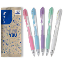 PILOT G2 Gel Pen (Pastel Pink, Blue, Purple, Green, White) 1 Piece (Pack of 5)