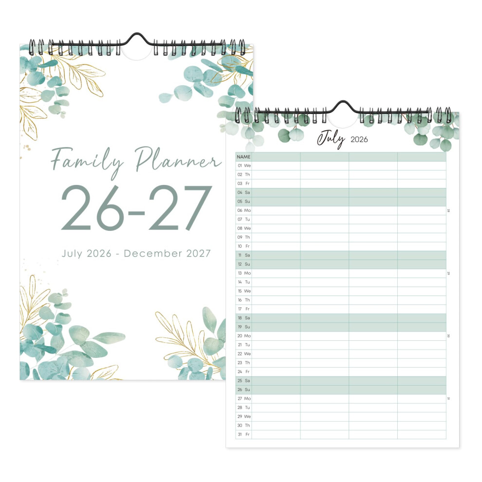 Photos - Other Office Equipment 2027 Family Calendar, 4 Columns Layout Family Planner from Jul. - Dec.2027, Slimline /27 Wall Calendar for Dail 2026