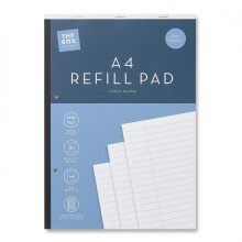 A4 Refill Pad, 200 Pages - Wide Ruled, Pre-Punched & Perforated, 58gsm Writing P