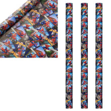 6m Birthday Wrapping Paper 3 Rolls of 2M x 70cm Gift Wrap for Boys or Girls - UK Made (Spiderman)