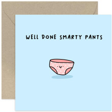 Old English Co. Funny Well Done Card for Him or Her - Simple Graduation Card for Son and Daughter - Smarty Pants Congratulations Card for Men and Wom