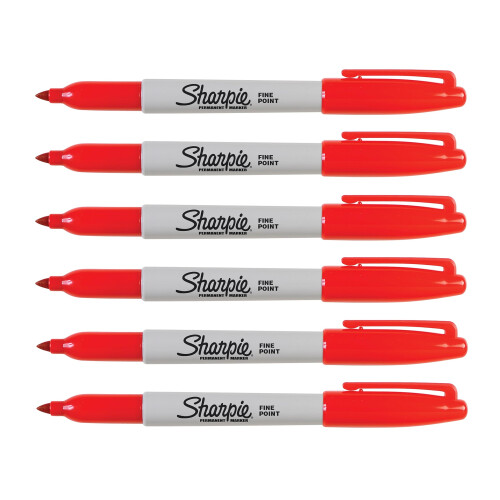 Sharpie Sharpie Red Fine Markers - Pack of 6