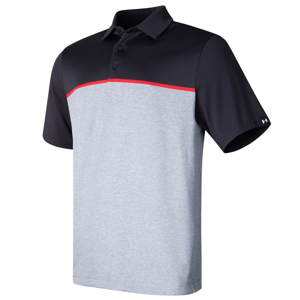 Under Armour (M, Black/Red/Black) Mens Playoff 3.0 Stripe Polo Shirt