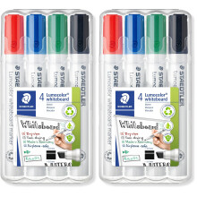 STAEDTLER 351 B WP4 Lumocolor Whiteboard Marker Chisel Tip - Assorted Colours (Pack of 8)