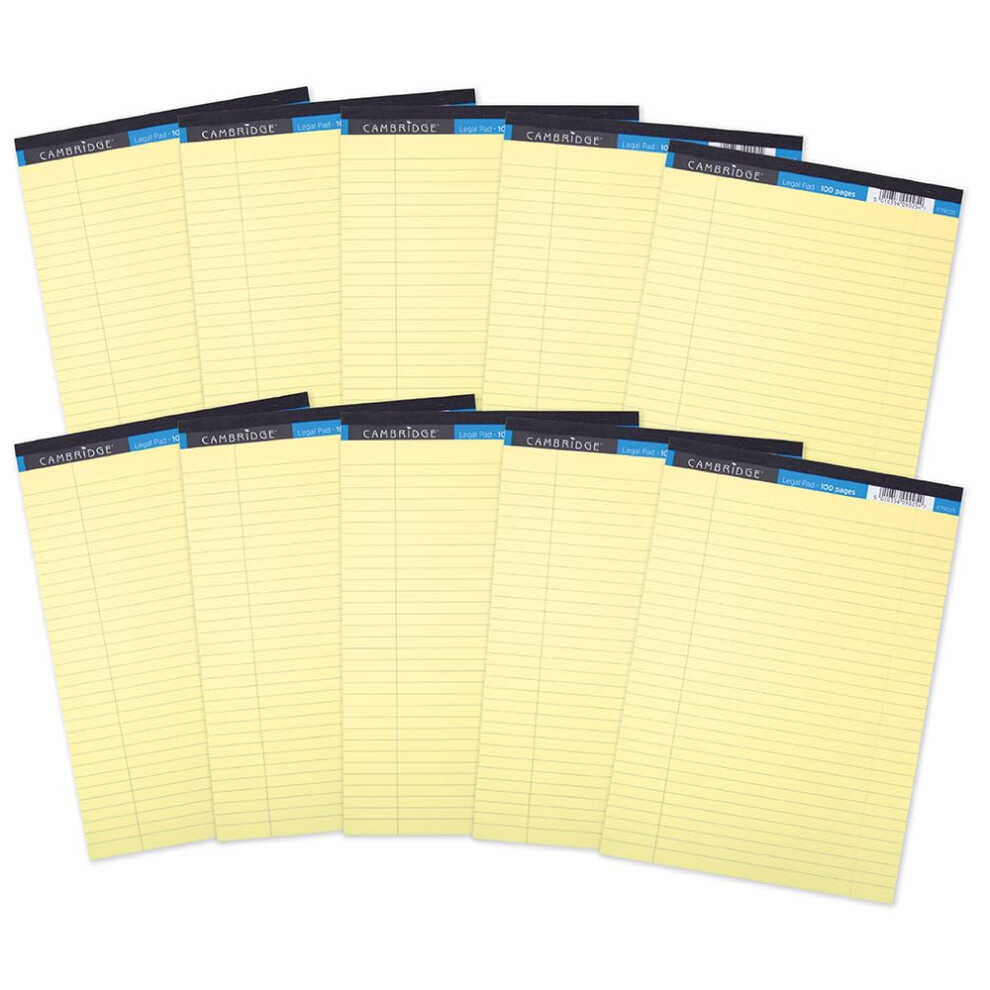Photos - Other Office Equipment Cambridge Everyday A4 Legal Pads, Yellow  (Pack of 10)