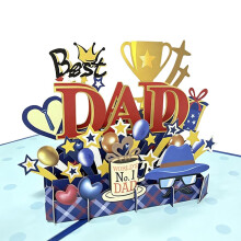 Father’s Day Card 3D Pop-up Card, Birthday Card for Your Dad, Stepdad or Father-in-law. Including an Envelope