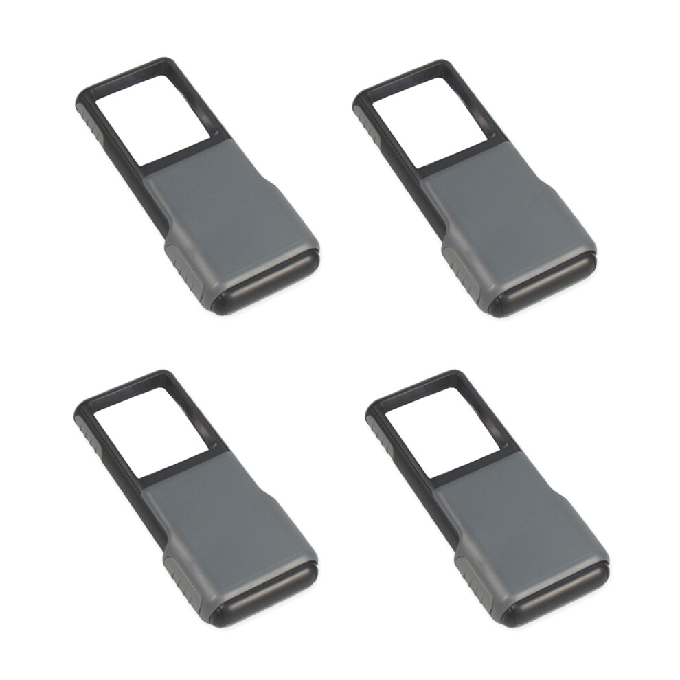 Carson Slide-Out Magnifier, Acrylic, Gray, Pack Of 4