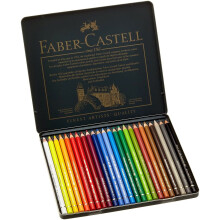 Faber-Castell Art & Graphic Polychromos Colour Pencil, Multicoloured, Tin of 24,